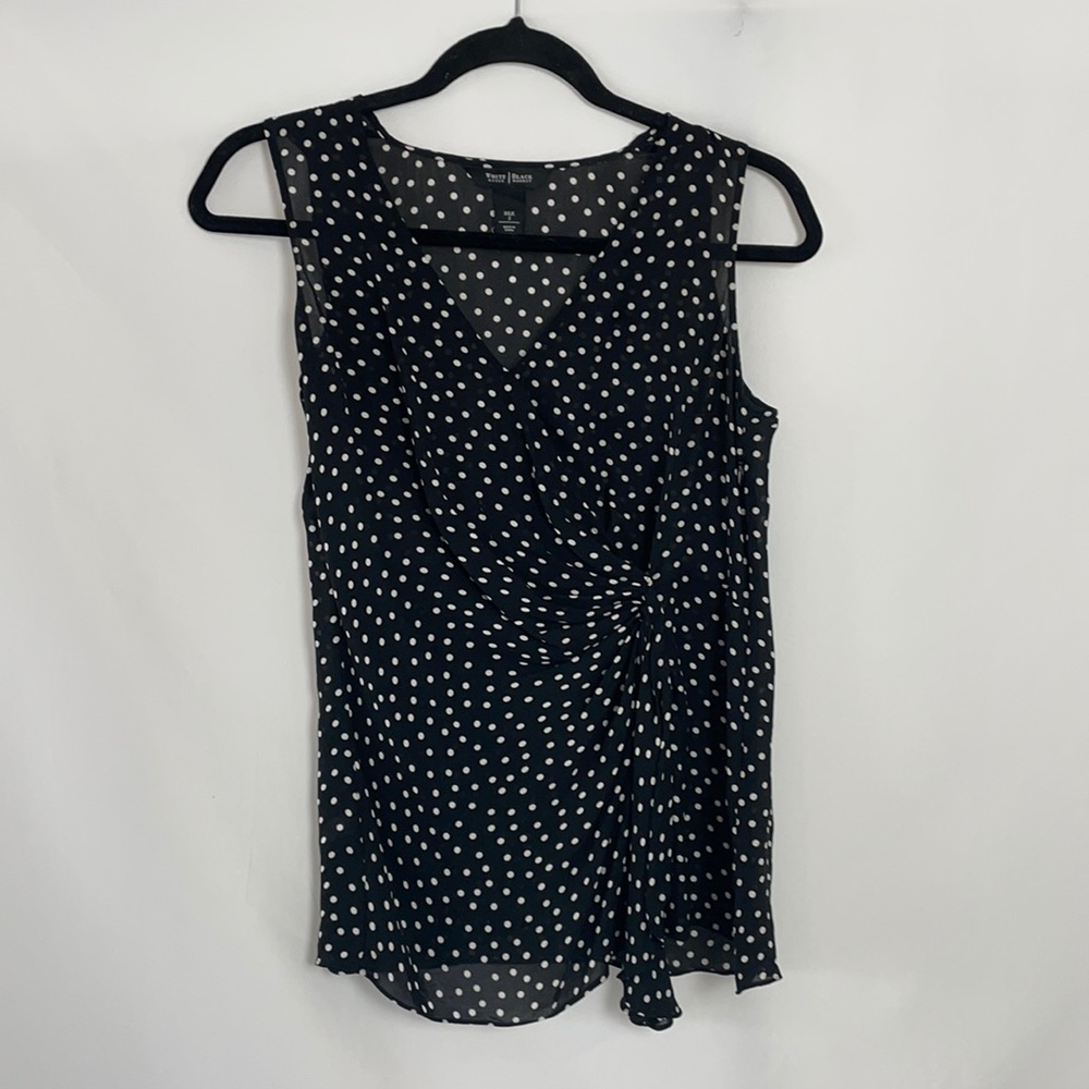 White House Black Market Polka Dot Sleeveless Top